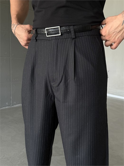 Siyah Çizgili Baggy Pantalon PLZ 26407