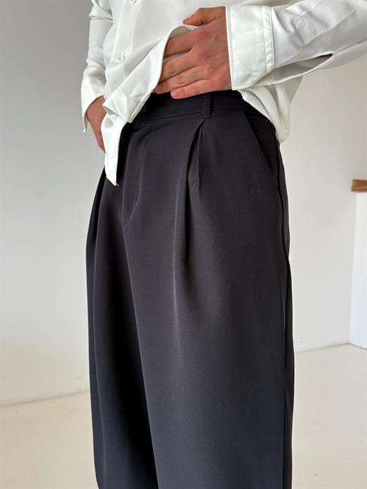 Siyah Double Palazzo Pantalon 4062 PNC