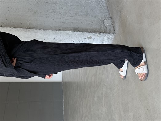 Siyah Gofre Pamuk Pantalon SNZ 1349