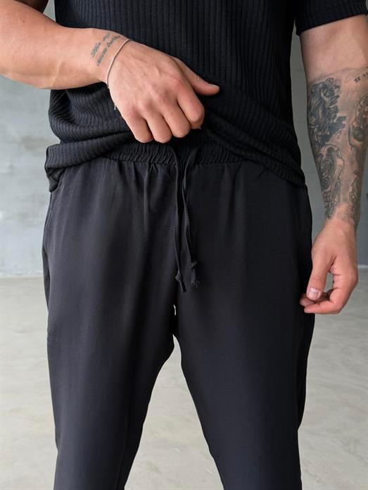 Siyah Jakar Bağcıklı Bol Pantalon JJ 319