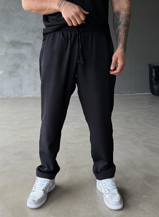 Siyah Jakar Bağcıklı Bol Pantalon JJ 319