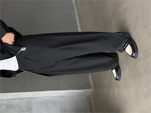 Siyah Kore Kalıp Çizgili Bol Pantalon SNZ 1445