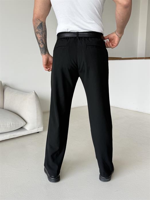 Siyah Lastikli Baggy Kumaş Pantalon SC