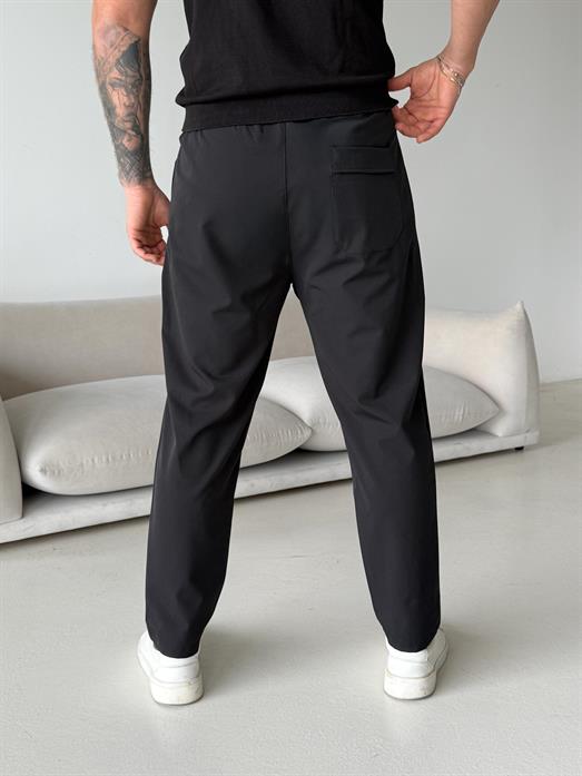 Siyah Paraşüt Çimalı Regular Kumaş Pantalon 23136 LNS