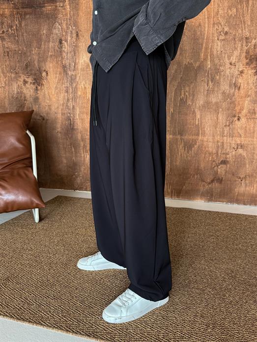 Siyah Super Baggy Kumaş Pantalon VMS V80-45