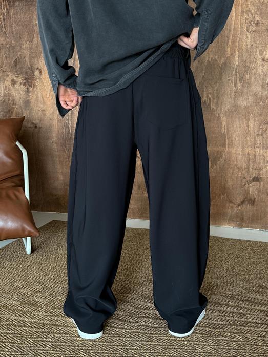 Siyah Super Baggy Kumaş Pantalon VMS V80-45