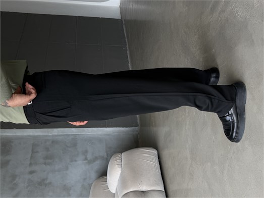 Siyah Tokalı Baggy Kumaş Pantalon SNZ 5104