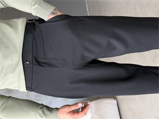 Siyah Tokalı Baggy Kumaş Pantalon SNZ 5104