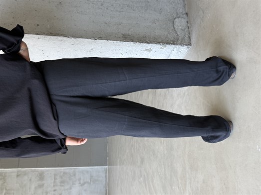 Siyah Yumuşak Doku Keten Pantalon SNZ 1421