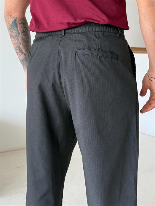 Siyah Zarif Çizgili Bol Zara Kumaş Pantalon BRR 40216