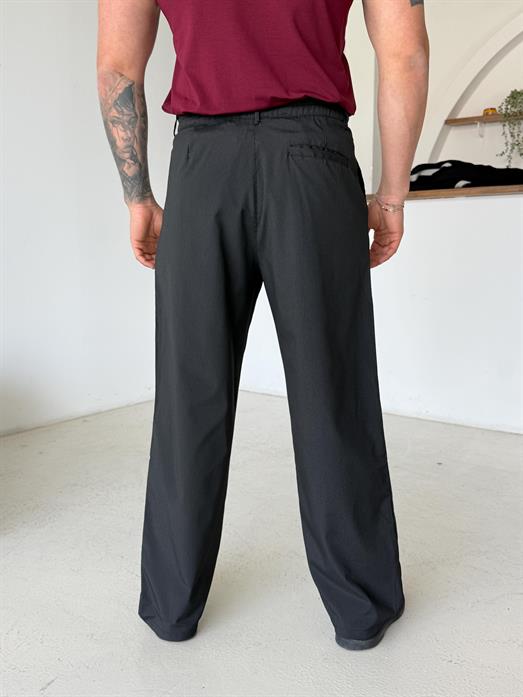 Siyah Zarif Çizgili Bol Zara Kumaş Pantalon BRR 40216
