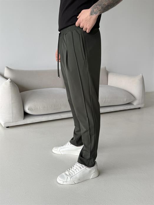 Yeşil Paraşüt Çimalı Regular Kumaş Pantalon 23136 LNS