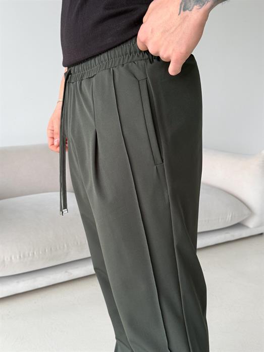 Yeşil Paraşüt Çimalı Regular Kumaş Pantalon 23136 LNS