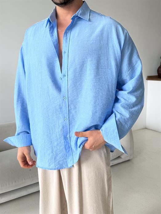 Bebemavi Düz Krinkıl Detaylı Oversize Gömlek PLZ 26309