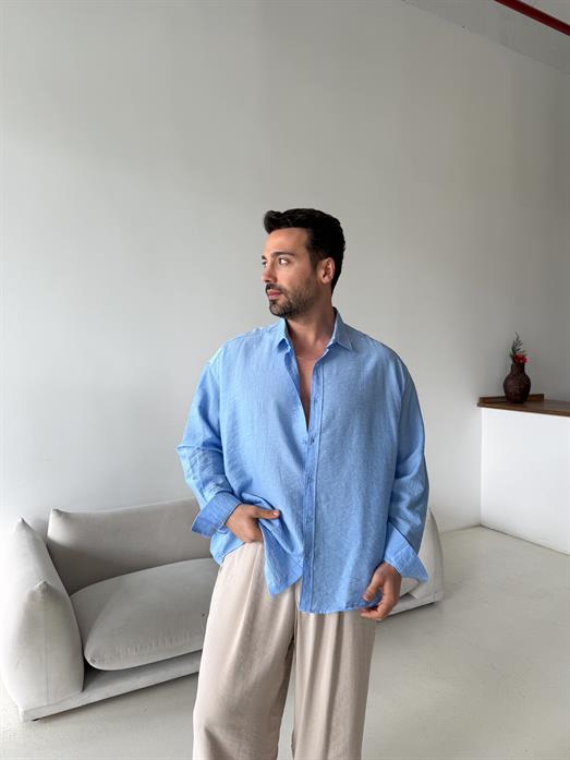 Bebemavi Düz Krinkıl Detaylı Oversize Gömlek PLZ 26309