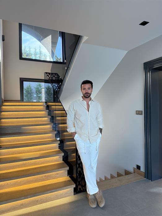 Bej Flex Keten Pamuk Oversize Gömlek SNZ 1330