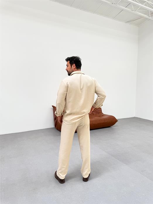 Bej Keten Gömlek MSS