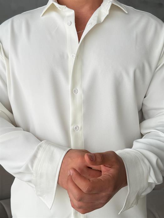 Beyaz Double Kumaş Gömlek MSS