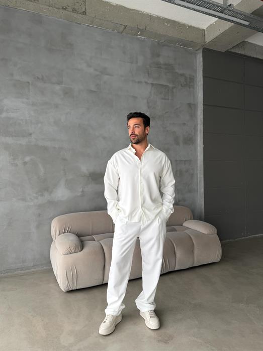 Beyaz Double Kumaş Gömlek MSS