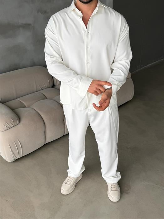 Beyaz Double Kumaş Gömlek MSS