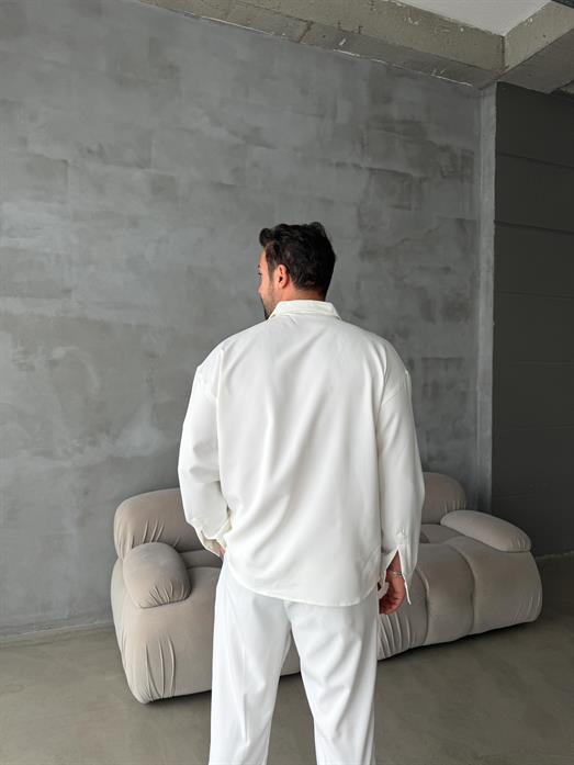 Beyaz Double Kumaş Gömlek MSS