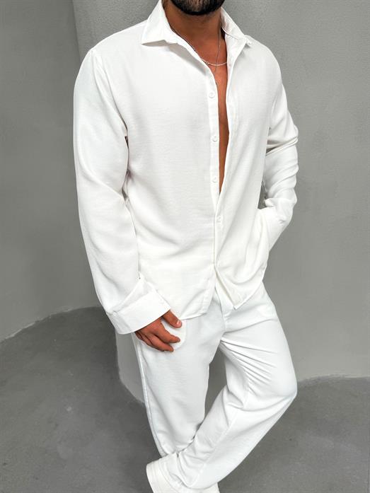 Beyaz Keten Gömlek MSS