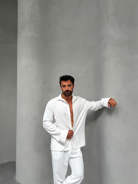 Beyaz Keten Gömlek MSS