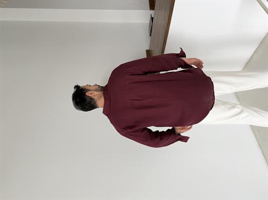 Bordo Müslin Keten Gömlek SNZ N1006