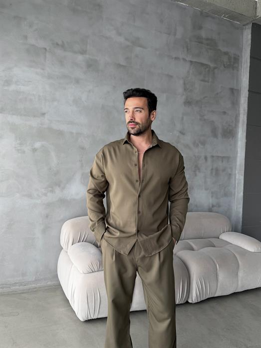 Haki Double Kumaş Gömlek MSS