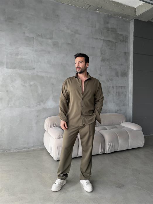 Haki Double Kumaş Gömlek MSS