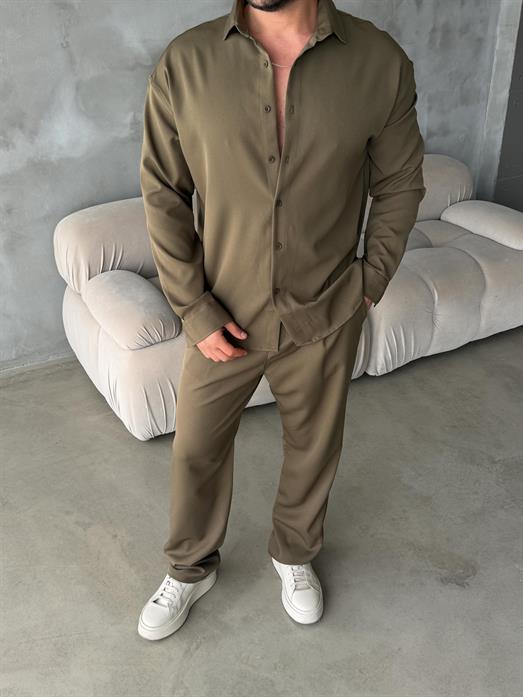 Haki Double Kumaş Gömlek MSS