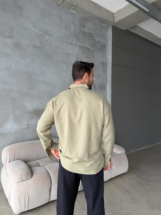 Haki Keten Gömlek MSS