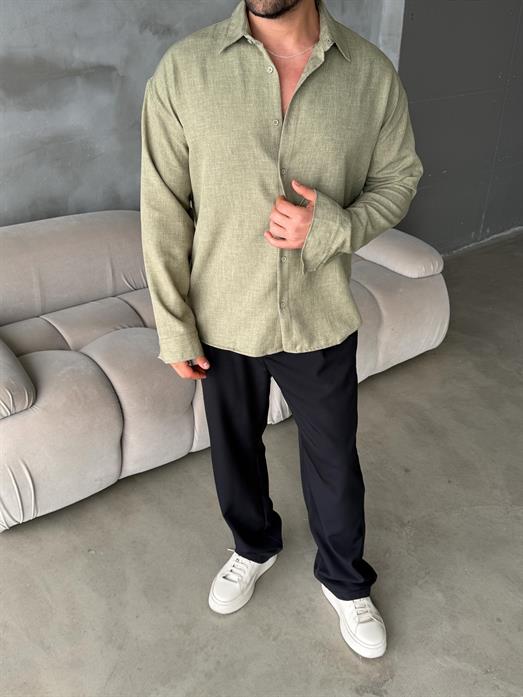 Haki Keten Gömlek MSS