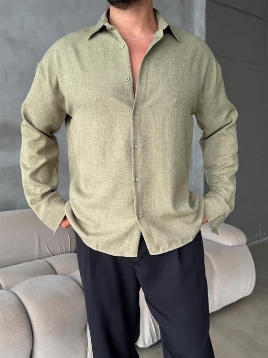 Haki Keten Gömlek MSS
