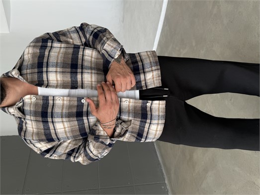 Kahve Ekoseli Oduncu Boxy Gömlek SNZ 5105