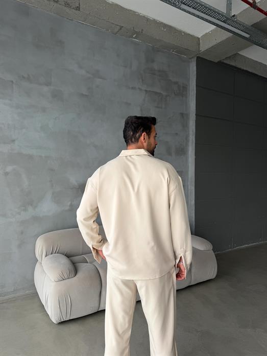 Krem Double Kumaş Gömlek MSS