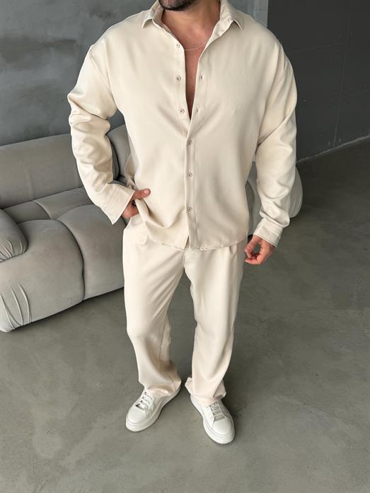 Krem Double Kumaş Gömlek MSS