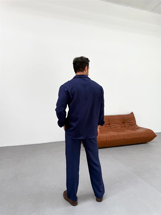 Lacivert Keten Gömlek MSS