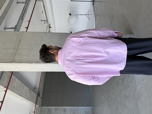 Pembe Poplin Uzun Kol Pamuk Boxy Gömlek PNC 2541