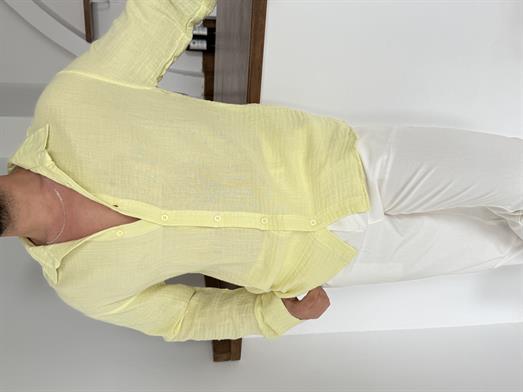 Sarı Müslin Keten Gömlek SNZ N1006