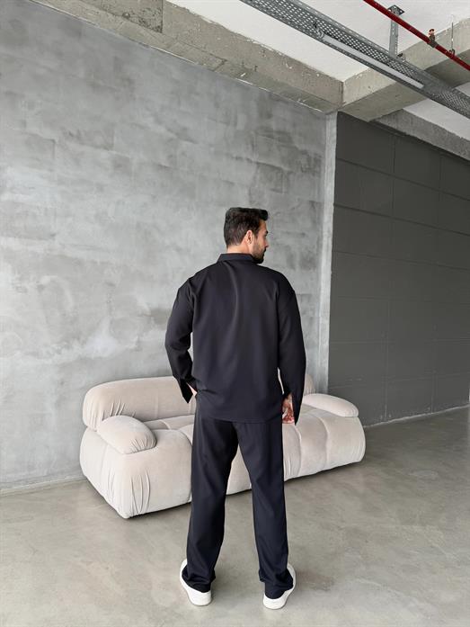 Siyah Double Kumaş Gömlek MSS