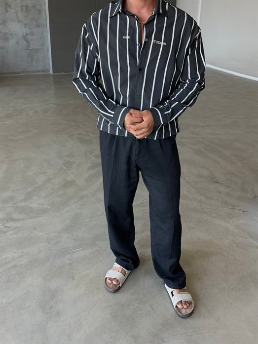 Siyah Emestudio Pamuk Gömlek SNZ 1523
