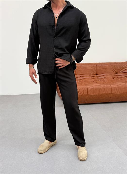 Siyah Keten Gömlek MSS