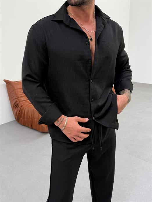 Siyah Keten Gömlek MSS