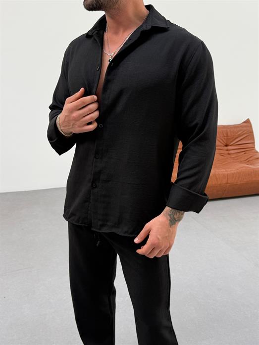 Siyah Keten Gömlek MSS