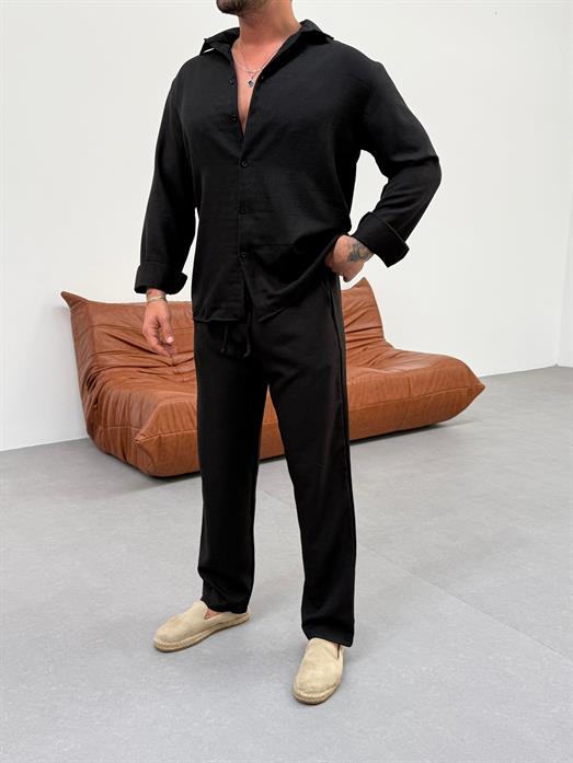 Siyah Keten Gömlek MSS