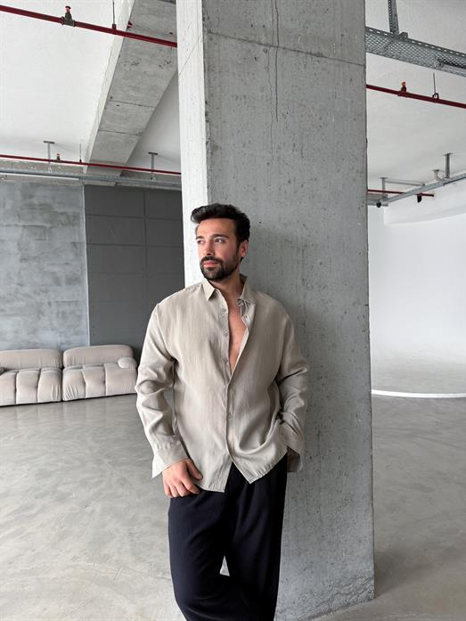 Su Yeşili Modal Kumaş Uzun Kol Gömlek MSS