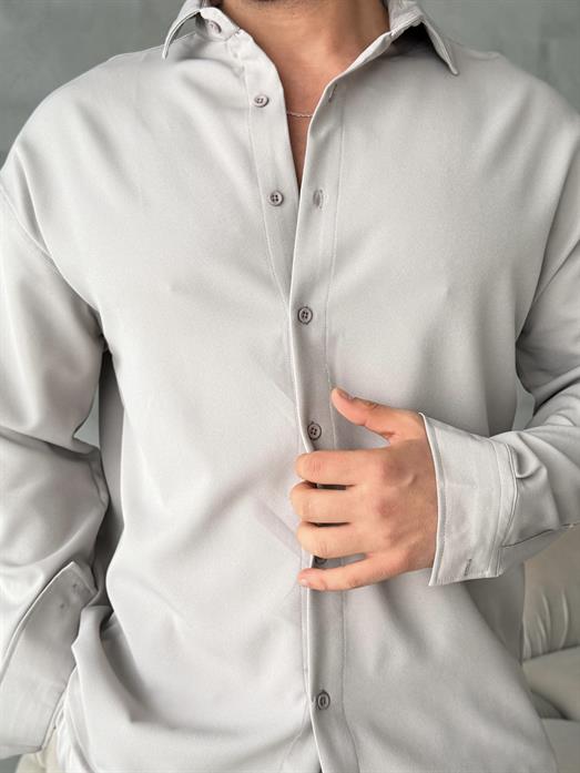 Açıkgri Double Kumaş Gömlek MSS