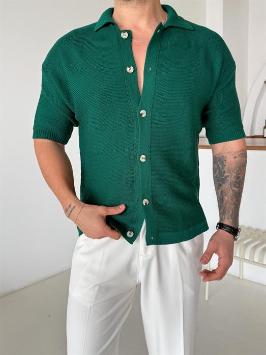 Zümrüt Linksli Pamuk Triko Gömlek SNZ T7280