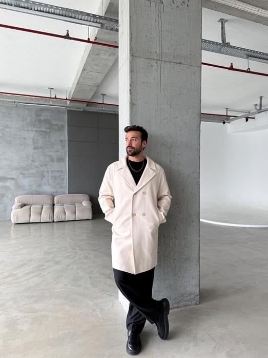 Bej Kruvaze Uzun Yün Astarlı Kaşe LNS